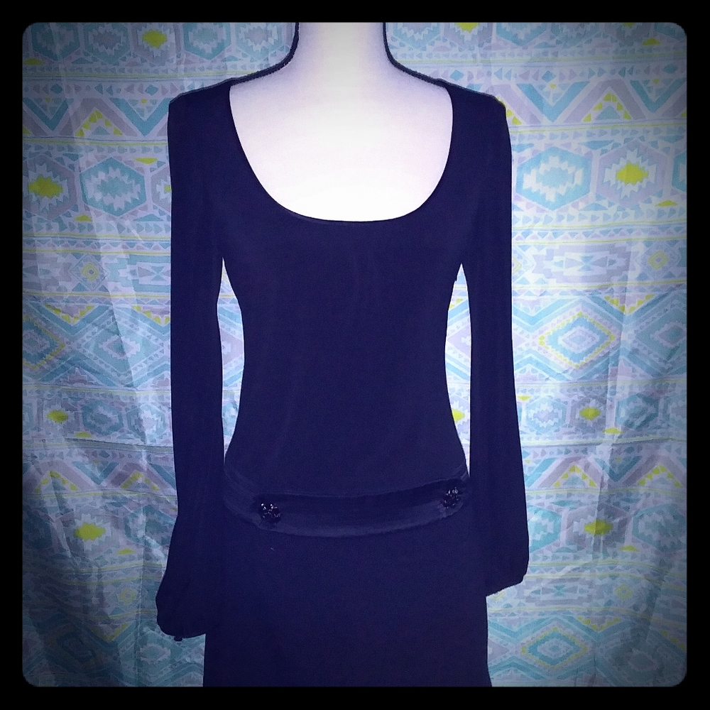 Laundry by Shelli Regal Long Sleeve Black Dress